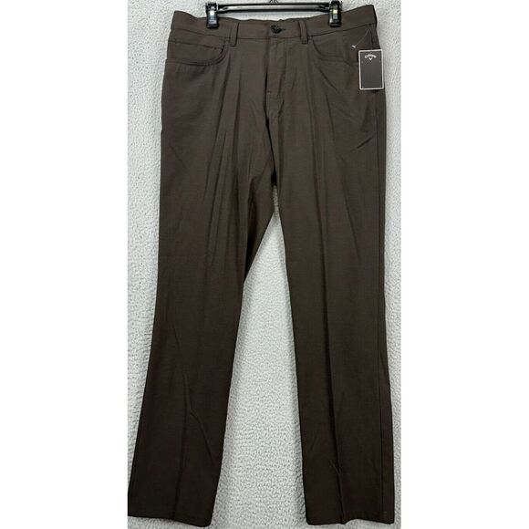 Callaway Pants Men 34X32 Black Heather Chino Golf Stretch Straight 5 PocketNEW